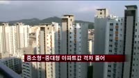 중소형·중대형 아파트값 격차 계속 줄어