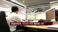 환율변동폭 아시아 국가 통화중 2위