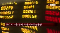 코스피, 사흘 만에 약세…2000선 공방