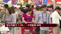 생산자물가 1.4% 하락…9개월 연속 내려