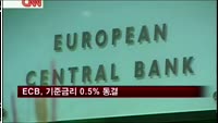 ECB, 기준금리 사상최저인 0.5% 동결