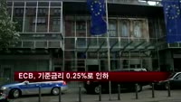 유럽중앙은행, 기준금리 0.25%로 인하