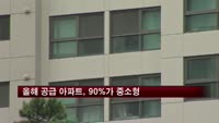 올해 공급 아파트 10채 중 9채는 중소형