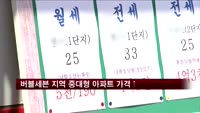 버블세븐 지역 중대형 아파트 가격 반등