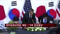 한-미-일정상회담 개최…"3국간 공조 요구"