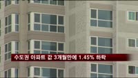 수도권 아파트 값 3개월만에 1.45% 하락