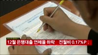 12월 은행대출 연체율 하락…전월비 0.17%P↓