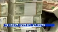 1월 외환보유액 넉달만에 증가…달러 약세 영향