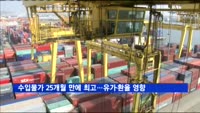 수입물가 25개월 만에 최고…유가·환율 상승 영향