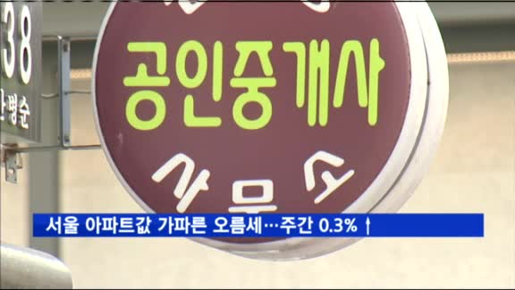 서울 아파트값 가파른 오름세…주간 0.3% 상승
