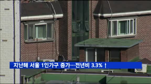 지난해 서울 1인가구 증가…전년비 3.3%↑