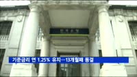 한은, 기준금리 연 1.25% 유지…13개월째 동결