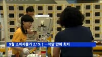 9월 소비자물가 2.1%↑…석달 만에 최저 수준