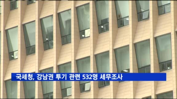 국세청, 강남권 투기 관련 532명 세무조사 실시
