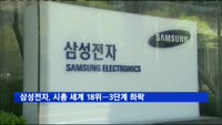 삼성전자, 시총 세계 18위…3단계 하락