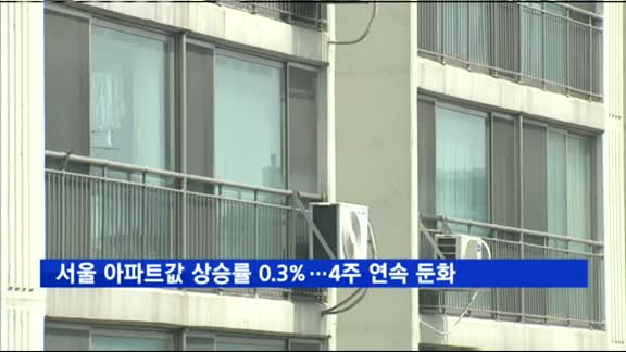 서울 아파트값 상승률 0.3%…4주 연속 둔화
