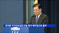 정의용 국가안보실장, 오늘 중국 베이징으로 출국