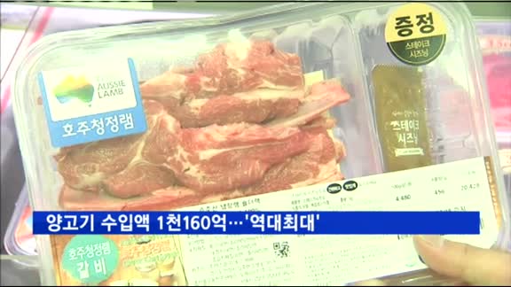 양고기 수입액 1천160억…'역대최대'