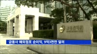 금융사 해외점포 순이익, 9억3천만 달러