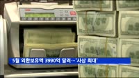5월 외환보유액 3990억 달러…'사상 최대' 또 경신