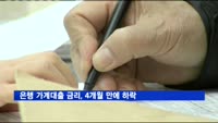 은행 가계대출 금리, 4개월만에 하락