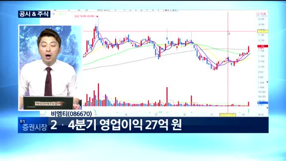 [공시&주식]세보엠이씨(011560), 디이엔티(079810), 비엠티(086670), 현대통신(039010...
