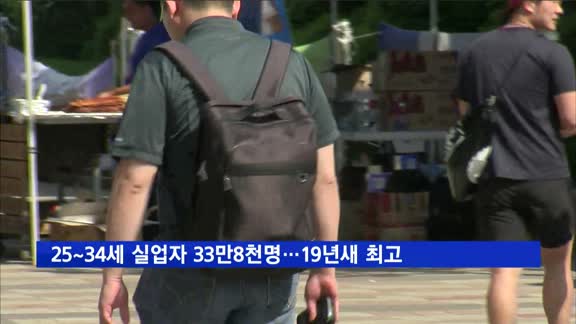 25~34세 실업자 33만8천 명…19년새 최고