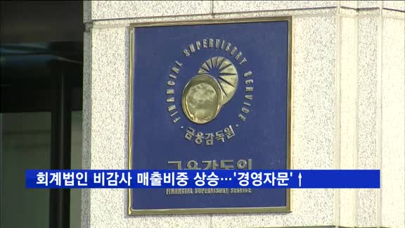 회계법인 비감사 매출비중 상승…'경영자문' 증가