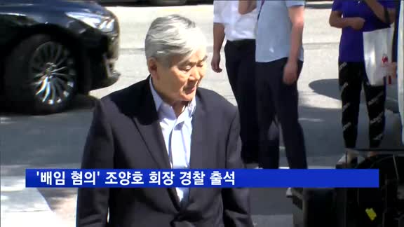 '배임혐의' 조양호 회장 출석…"수사에 성심껏 임하겠다"