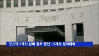 코스닥 6개사, 상폐 절차 중단…5개사는 정리매매