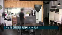지난 달 산업생산, 전월비 1.3% 감소