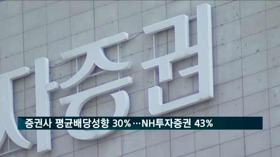 증권사 평균 배당성향 30%…NH투자증권 43% 육박