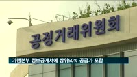 가맹본부 정보공개서에 상위50% 품목 공급가 포함