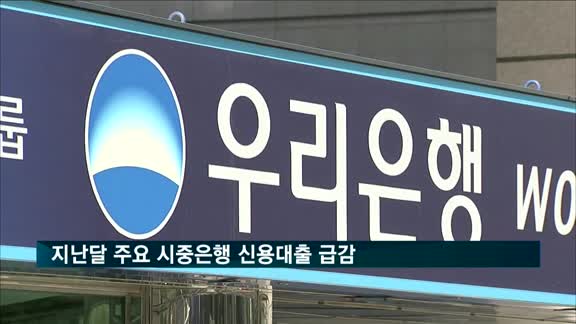 지난달 주요 시중은행 신용대출 급감