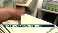 작년 말 외환보유액 4천37억 달러 '사상 최대'