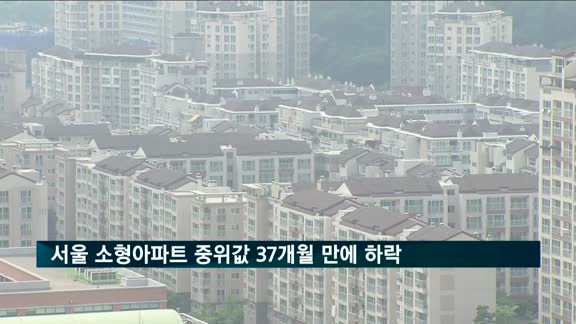 서울 소형아파트 중위값 37개월 만에 하락