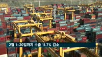 2월 1~20일까지 수출 233억 달러…11.7% 감소