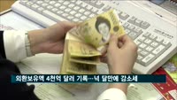 외환보유액 4천억 달러 기록…넉 달만에 감소세