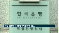 1월 경상수지 흑자 9개월만에 최소