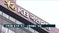 가계대출 증가세 '최고'…신용대출도 '상승'