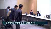 4월 취업자수 17만명↑…실업률 19년 만에 최고