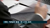 한은, 기준금리 동결…연 1.75% 유지