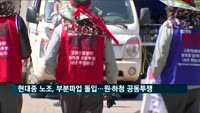 현대중공업 노조, 부분파업 돌입…원·하청 공동 투쟁