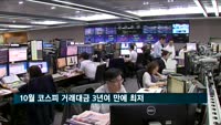 10월 코스피 거래대금 3년여 만에 최저