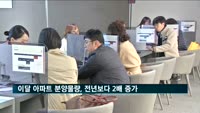 이번 달 아파트 분양물량, 전년보다 2배 이상 증가