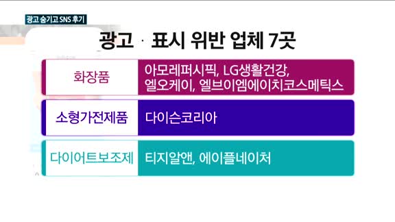 광고 숨기고 '인스타그램' 후기…공정위, LG생건·아모레 등 7개 업체 적발