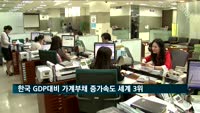 한국, 1년간 GDP대비 가계부채 증가속도 세계 3위