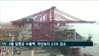3월 일평균 수출액 지난해보다 2.5% 감소