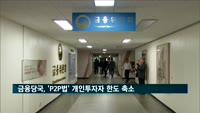'P2P법' 개인투자 한도 축소…P2P금융 3천만 원, 부동산 1천만 원