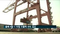 올해 4월 1~10일 수출액 19% 감소…코로나19 영향
